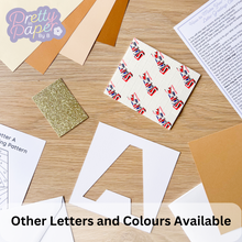Load image into Gallery viewer, Alphabet Letter Q Card Kit | Iris Folding Initial Card Making Kit | Beginner Craft Kit
