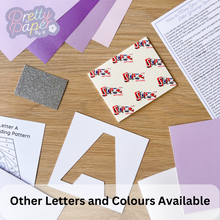 Load image into Gallery viewer, Alphabet Letter M Card Kit | Iris Folding Initial Card Making Kit | Beginner Craft Kit
