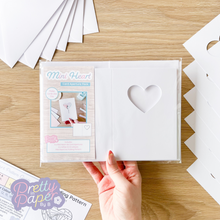 Load image into Gallery viewer, Mini Heart Card Apertures A6 (Pack of 6) | White Card Blanks &amp; Envelopes x6
