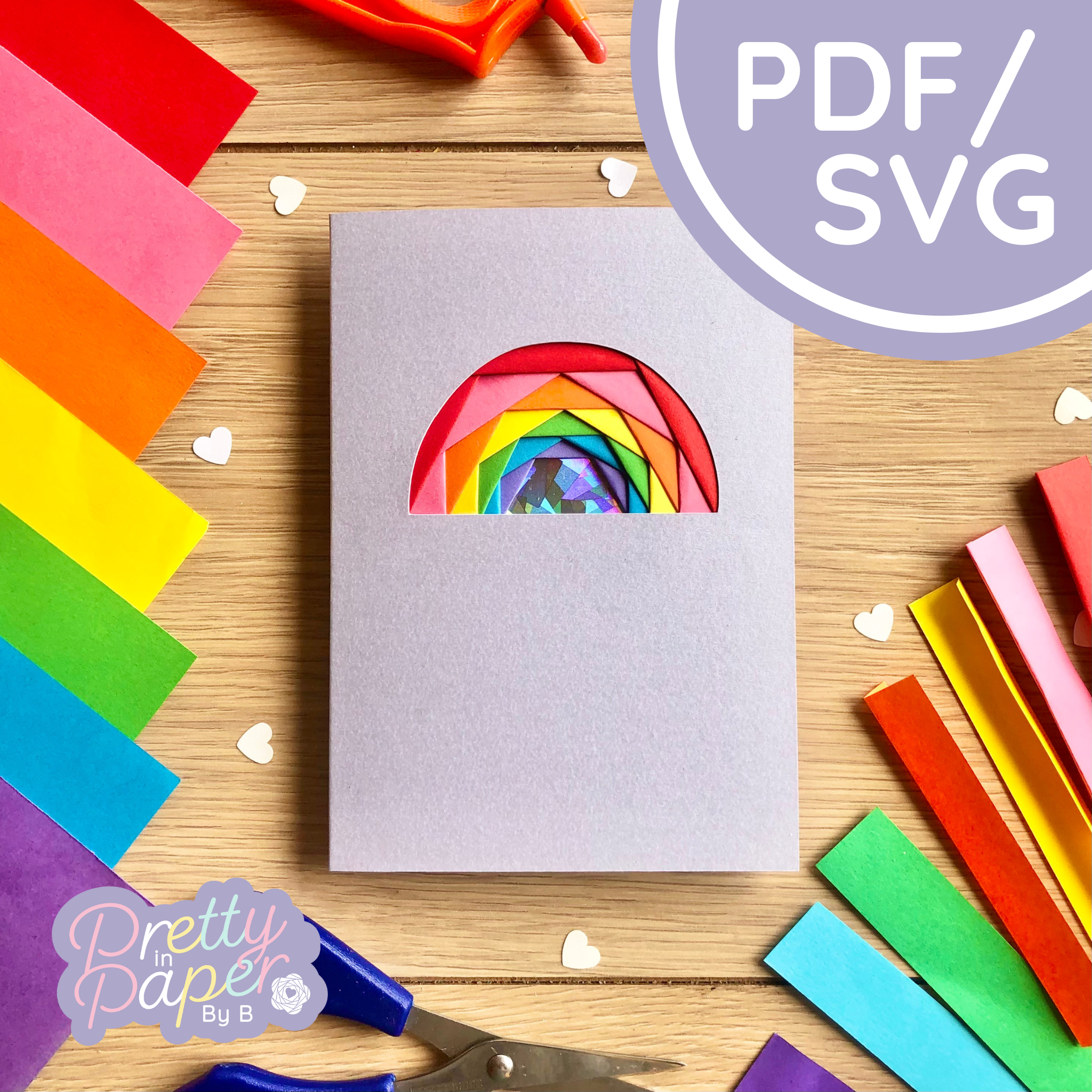 Iris Folding Rainbow Mini Pattern Template | Beginner PDF SVG – Pretty ...