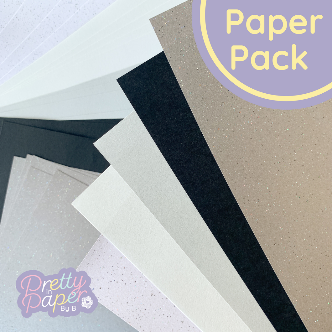 Moonlight shadow monochrome plain and sparkle iris folding paper