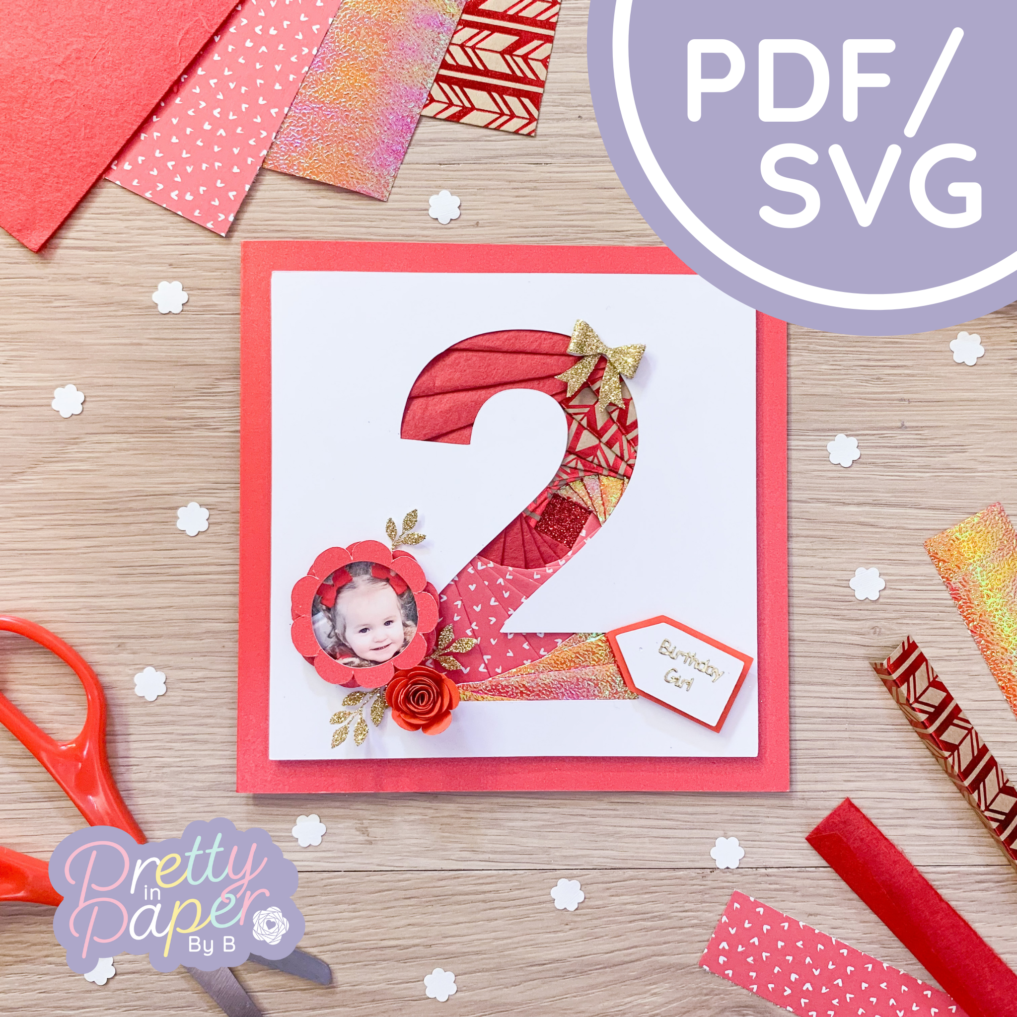 Number 2 Iris Folding Pattern PDF SVG | Two Downloadable Cut File ...