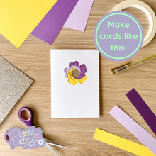 Load image into Gallery viewer, Mini Pansy Card Apertures A6 (Pack of 6) | White Card Blanks &amp; Envelopes x6
