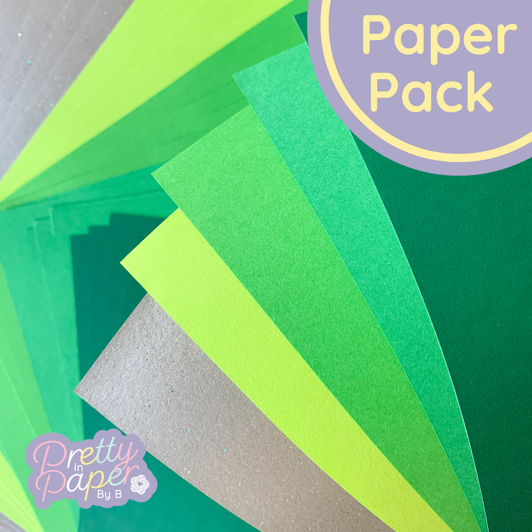 Green pearl sparkle paper