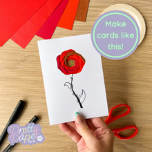Load image into Gallery viewer, A red rose iris folding card
