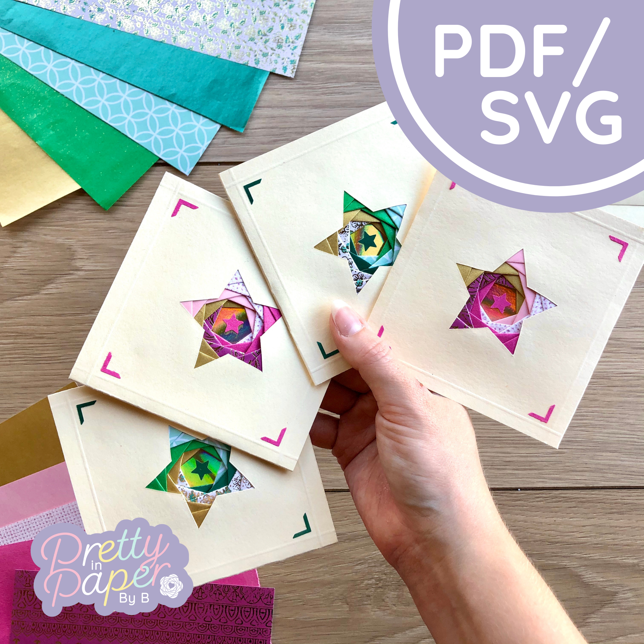 Star Pattern Foldable Iris Folding Star Pattern Template Mini | Star Download PDF SVG ...