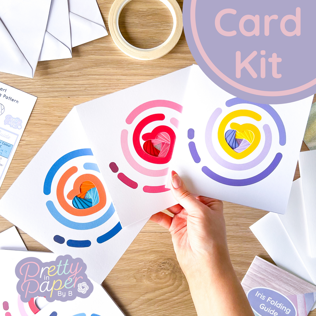 Sweet Heart Card Making Kit | Charity Craft Kit | Iris Folding Kit | Beginner Letterbox Gift