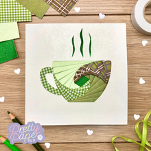 Load image into Gallery viewer, Tea Cup Iris Folding Pattern Template
