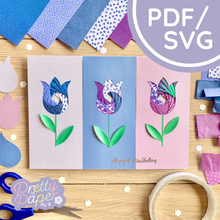 Load image into Gallery viewer, Tulip Iris Folding Template
