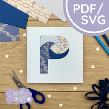 Load image into Gallery viewer, Letter P Iris Folding Template
